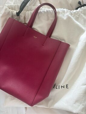 Celine Magenta Pebbled Leather Tote